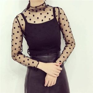Mesh polka dot top.  Wore once.